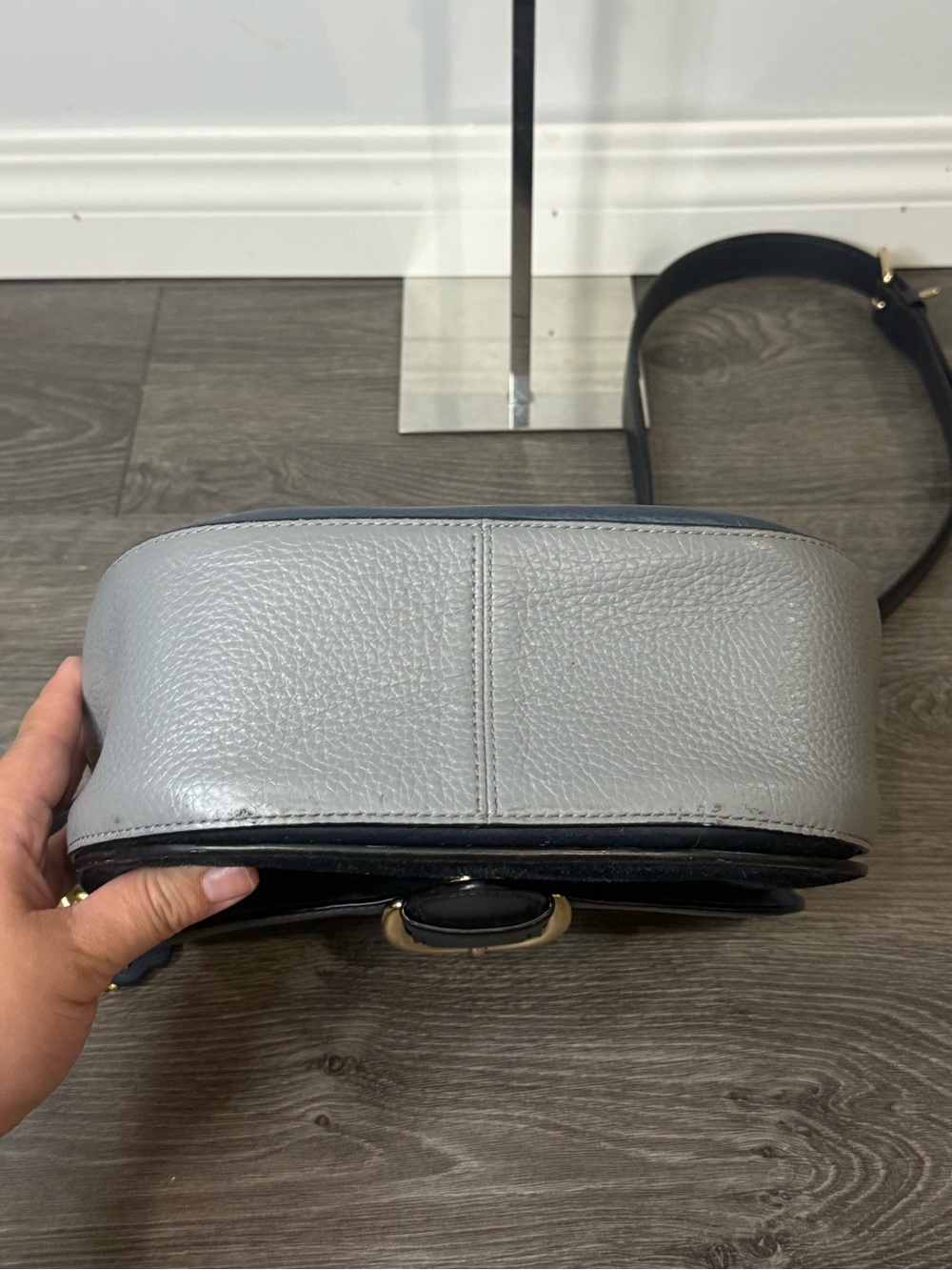 💙Coach Beat Saddle Bag C3688 Blue Pebbled Leather & Suede Crossbody 2021 - Picture 9 of 9